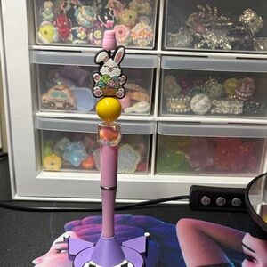 Cute Bunny Decorative Pink Pen with Yellow Bead - Kids Toys